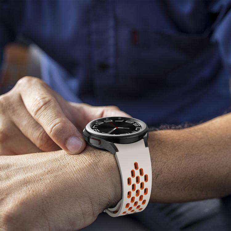 For Samsung Galaxy Watch 4 / 5 / 6 Kalebol Two-color Mesh Magnetic Black Buckle Silicone Strap