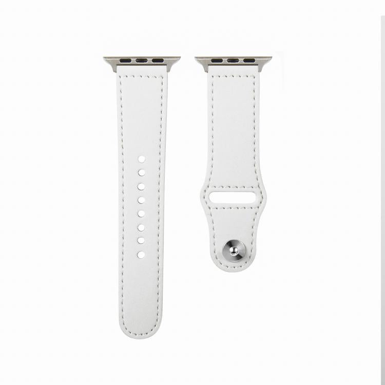 For Apple Watch 46mm / 49mm / 45mm / 44mm Kalebol Large Stud Buckle Leather Watch Band