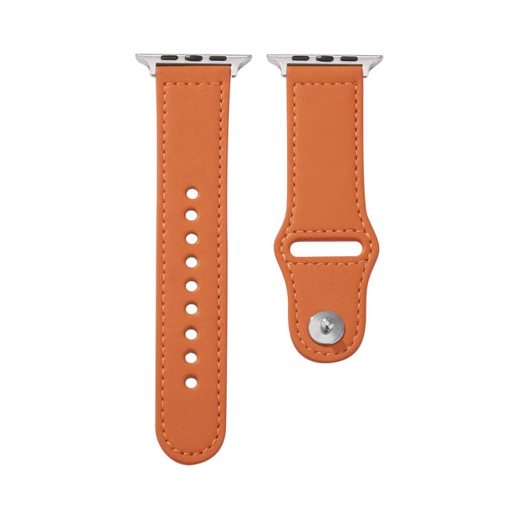 For Apple Watch 46mm / 49mm / 45mm / 44mm Kalebol Large Stud Buckle Leather Watch Band