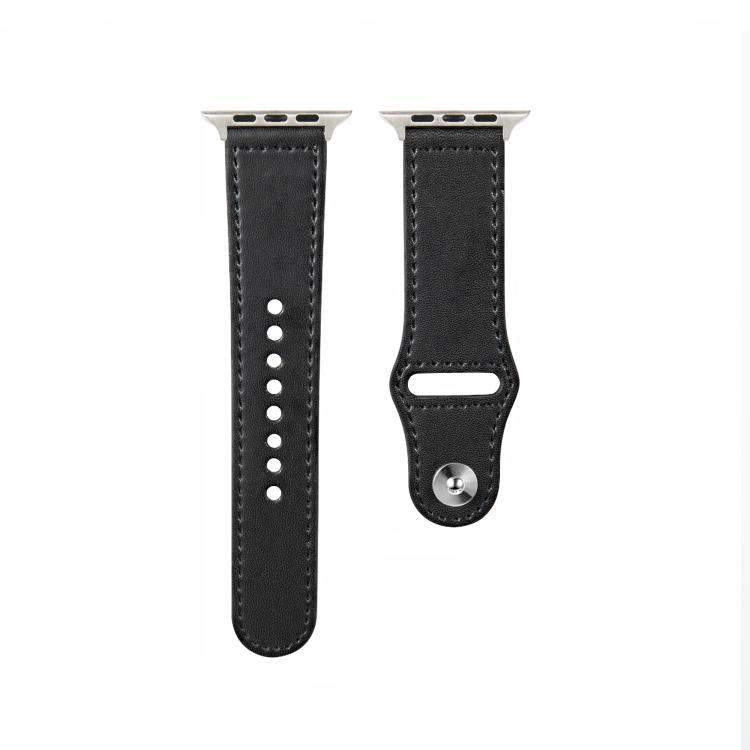 For Apple Watch 46mm / 49mm / 45mm / 44mm Kalebol Large Stud Buckle Leather Watch Band