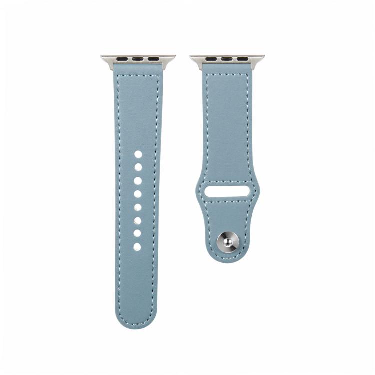 For Apple Watch 46mm / 49mm / 45mm / 44mm Kalebol Large Stud Buckle Leather Watch Band