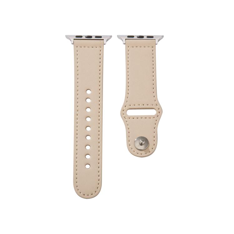 For Apple Watch 46mm / 49mm / 45mm / 44mm Kalebol Large Stud Buckle Leather Watch Band