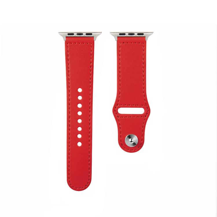 For Apple Watch 42mm / 41mm / 40mm / 38mm Kalebol Large Stud Buckle Leather Watch Band
