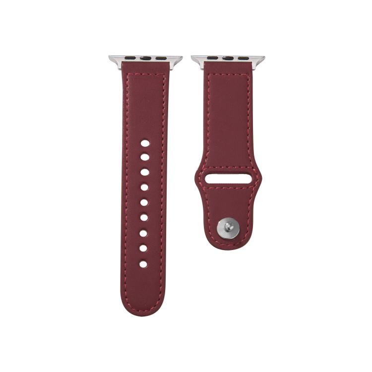 For Apple Watch 42mm / 41mm / 40mm / 38mm Kalebol Large Stud Buckle Leather Watch Band