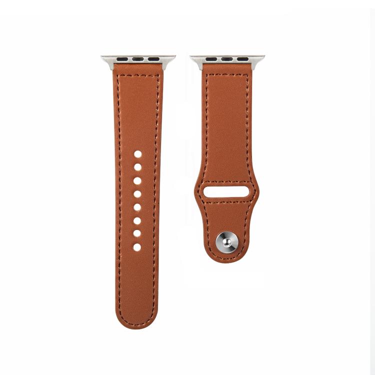For Apple Watch 42mm / 41mm / 40mm / 38mm Kalebol Large Stud Buckle Leather Watch Band