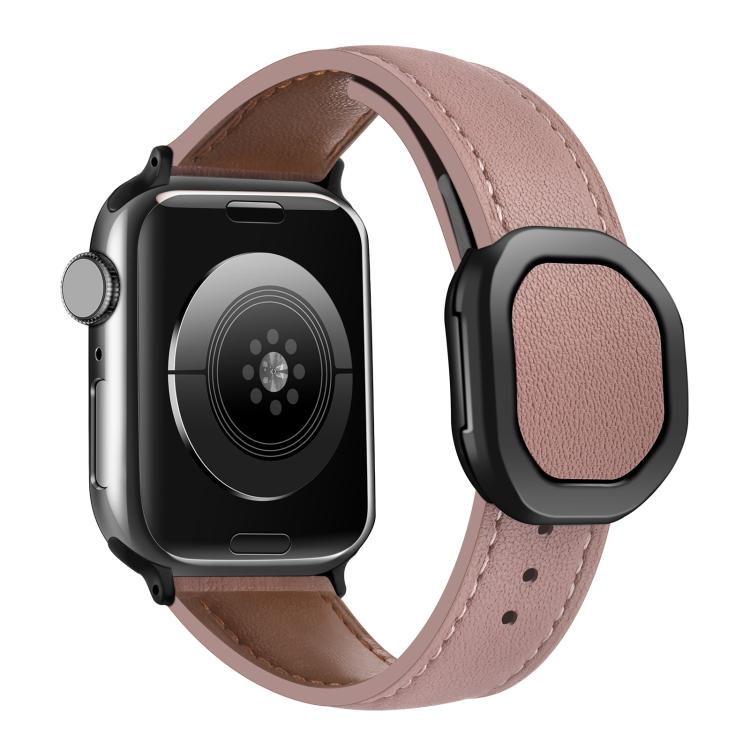 For Apple Watch 42mm / 41mm / 40mm / 38mm Kalebol Magnetic Fold Genuine Buckle Leather Watch Band
