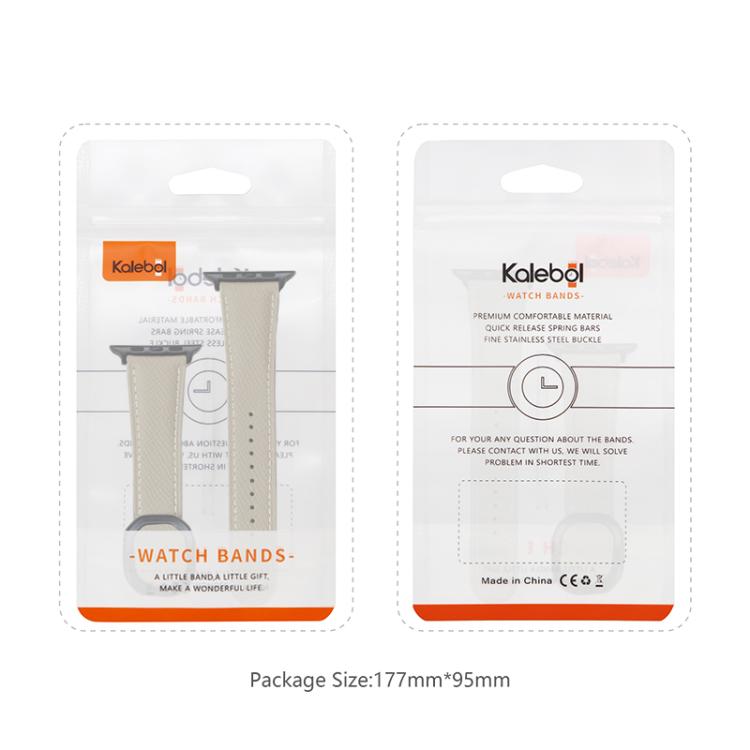 For Apple Watch 42mm / 41mm / 40mm / 38mm Kalebol Magnetic Fold Genuine Buckle Leather Watch Band