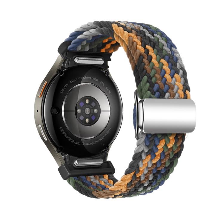 For Samsung Galaxy Watch 5 Pro / 6 / 7 Kalebol Button Braided Loop Magnetic Buckle Watch Band
