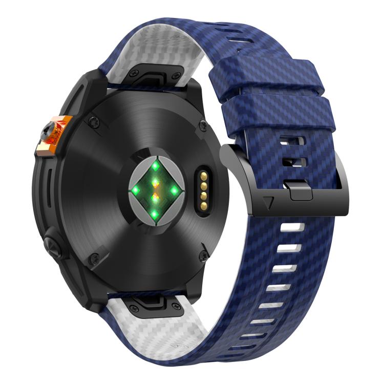 For Garmin Fenix 7 22mm Kalebol Two Color Carbon Fiber Print Silicone Watch Band