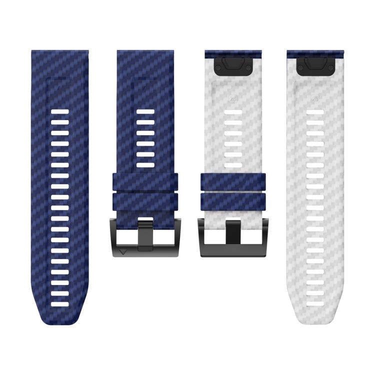 For Garmin Fenix 7 22mm Kalebol Two Color Carbon Fiber Print Silicone Watch Band