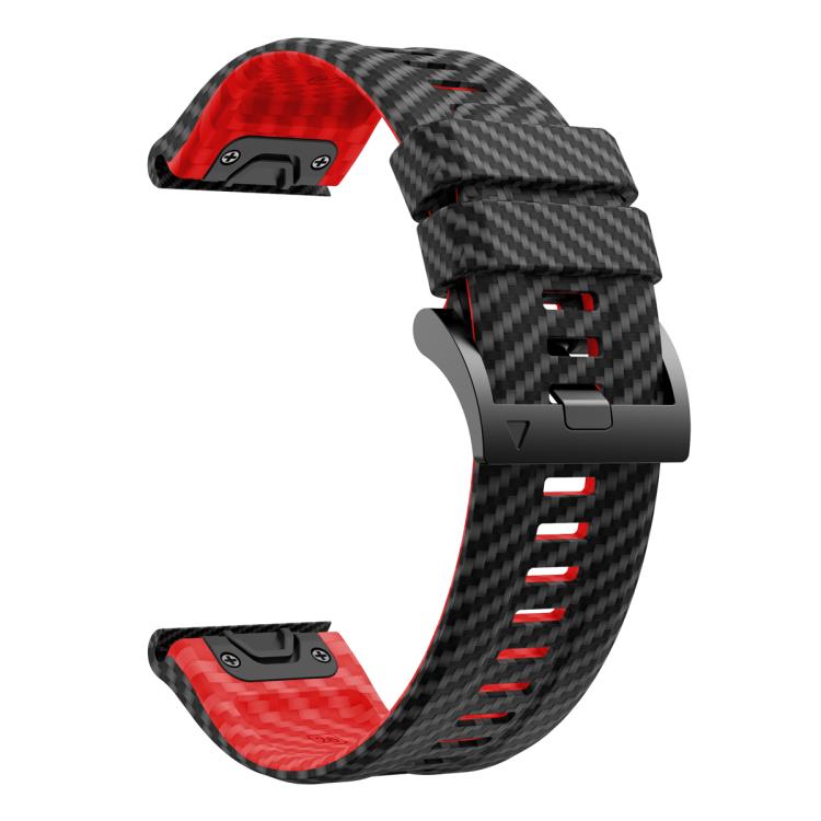 For Garmin Fenix 7 22mm Kalebol Two Color Carbon Fiber Print Silicone Watch Band