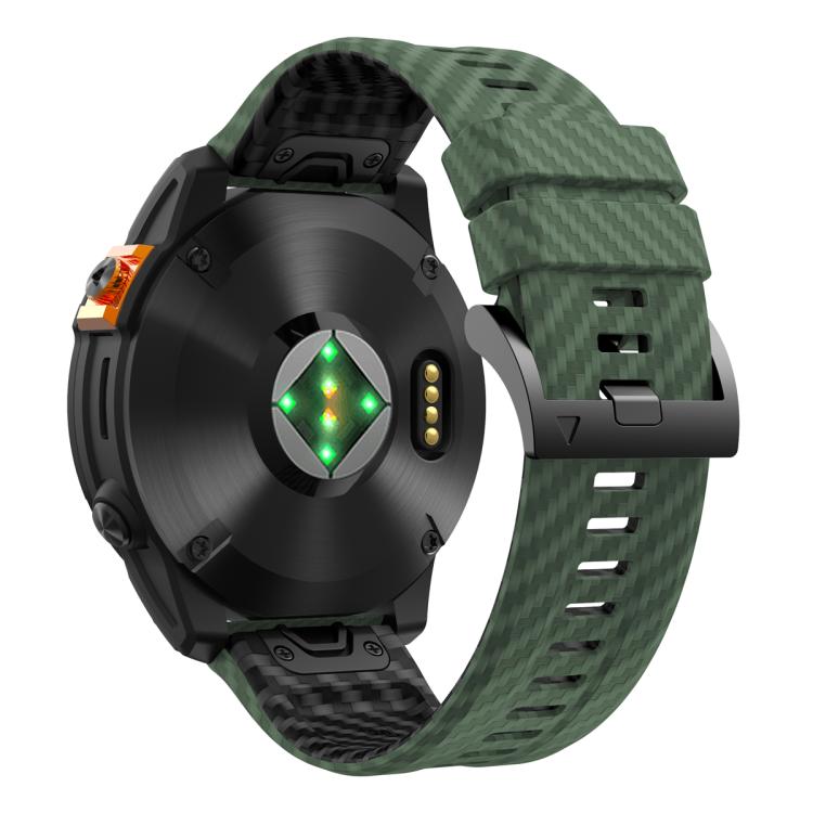 For Garmin Fenix 7 22mm Kalebol Two Color Carbon Fiber Print Silicone Watch Band