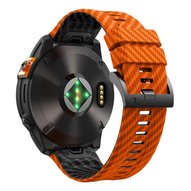 For Garmin Fenix 7X 26mm Kalebol Two Color Carbon Fiber Print Silicone Watch Band