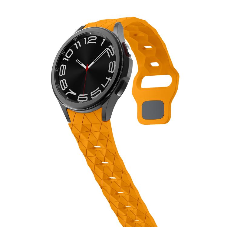 For Samsung Galaxy Watch 4 / 5 / 6 Kalebol Football Pattern Reverse Buckle Silicone Strap