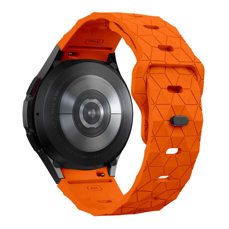 For Samsung Galaxy Watch 4 / 5 / 6 Kalebol Football Pattern Reverse Buckle Silicone Strap