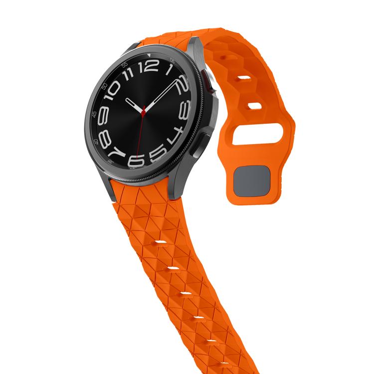 For Samsung Galaxy Watch 4 / 5 / 6 Kalebol Football Pattern Reverse Buckle Silicone Strap