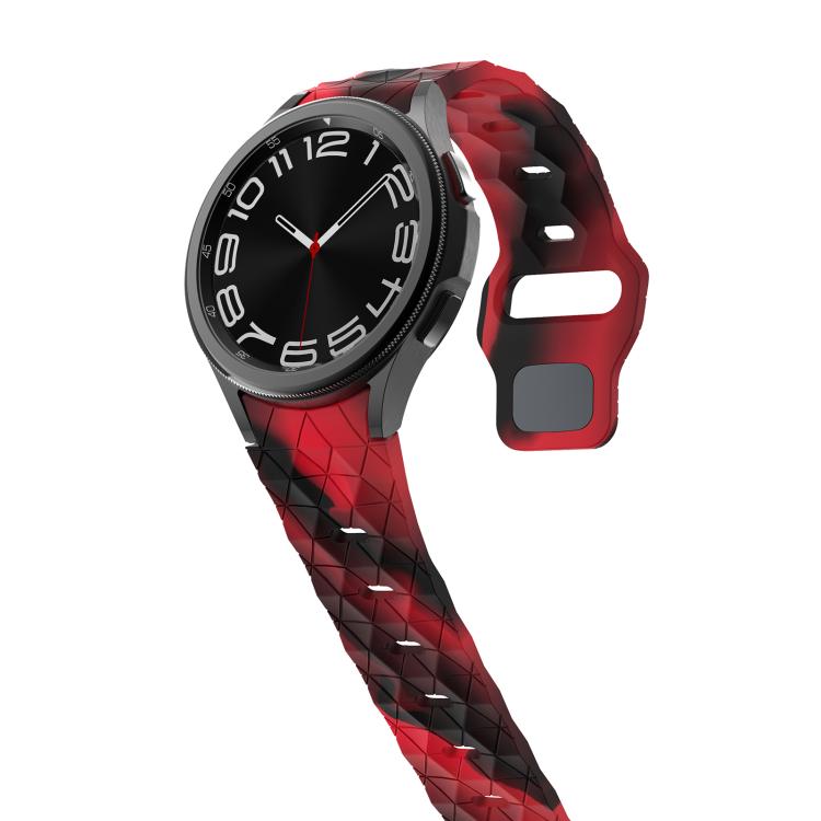For Samsung Galaxy Watch 4 / 5 / 6 Kalebol Football Pattern Reverse Buckle Silicone Strap