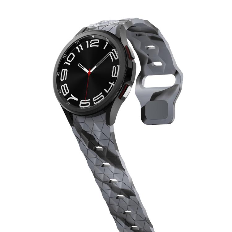 For Samsung Galaxy Watch 4 / 5 / 6 Kalebol Football Pattern Reverse Buckle Silicone Strap