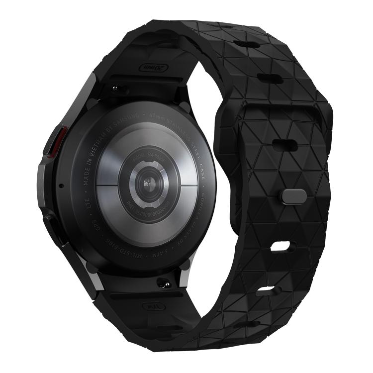 For Samsung Galaxy Watch 4 / 5 / 6 Kalebol Football Pattern Reverse Buckle Silicone Strap