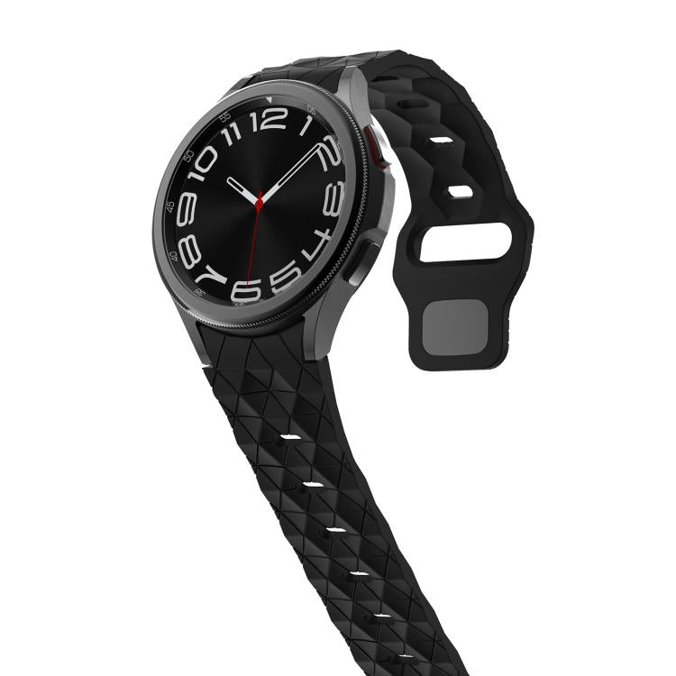 For Samsung Galaxy Watch 4 / 5 / 6 Kalebol Football Pattern Reverse Buckle Silicone Strap