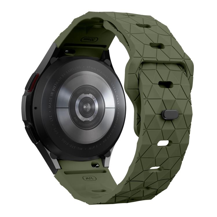 For Samsung Galaxy Watch 4 / 5 / 6 Kalebol Football Pattern Reverse Buckle Silicone Strap