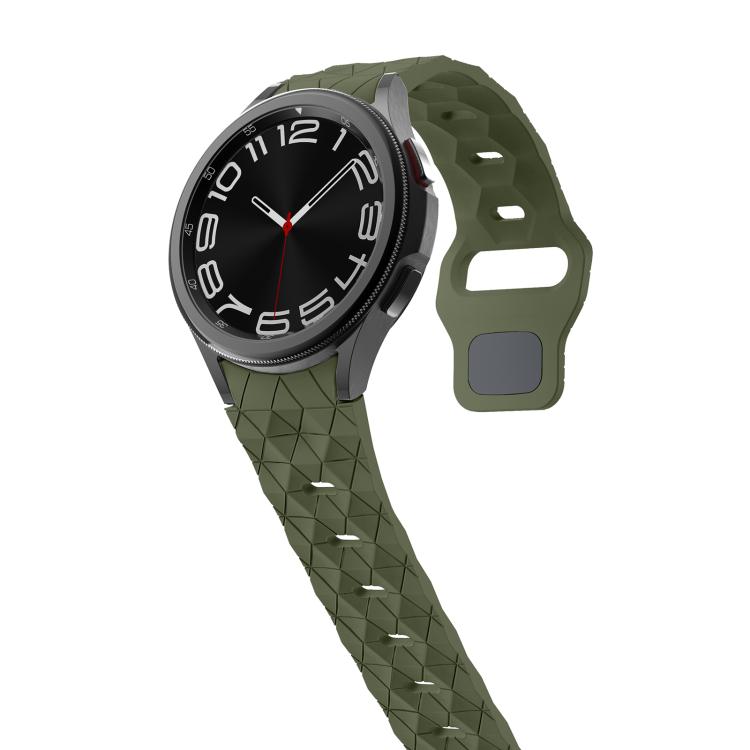 For Samsung Galaxy Watch 4 / 5 / 6 Kalebol Football Pattern Reverse Buckle Silicone Strap