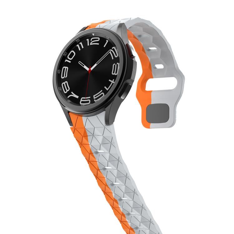 For Samsung Galaxy Watch 4 / 5 / 6 Kalebol Football Pattern Reverse Buckle Silicone Strap