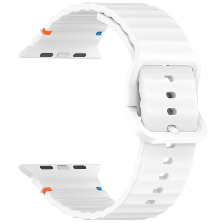 For Apple Watch 46mm / 49mm / 45mm / 44mm Kalebol Wavy Grain Stitched Silicone Watch Band