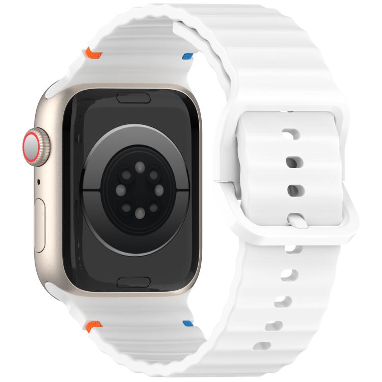 For Apple Watch 46mm / 49mm / 45mm / 44mm Kalebol Wavy Grain Stitched Silicone Watch Band