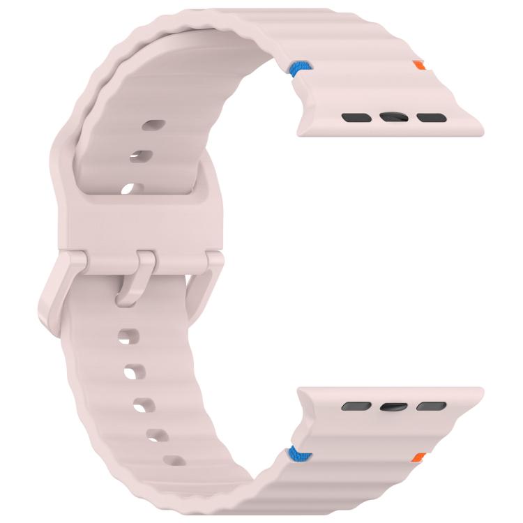 For Apple Watch 46mm / 49mm / 45mm / 44mm Kalebol Wavy Grain Stitched Silicone Watch Band
