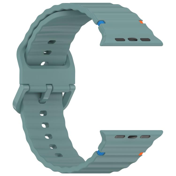 For Apple Watch 46mm / 49mm / 45mm / 44mm Kalebol Wavy Grain Stitched Silicone Watch Band