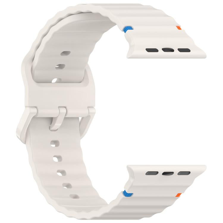 For Apple Watch 46mm / 49mm / 45mm / 44mm Kalebol Wavy Grain Stitched Silicone Watch Band