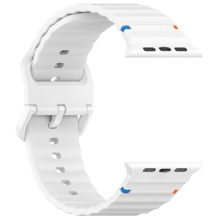 For Apple Watch 42mm / 41mm / 40mm / 38mm Kalebol Wavy Grain Stitched Silicone Watch Band
