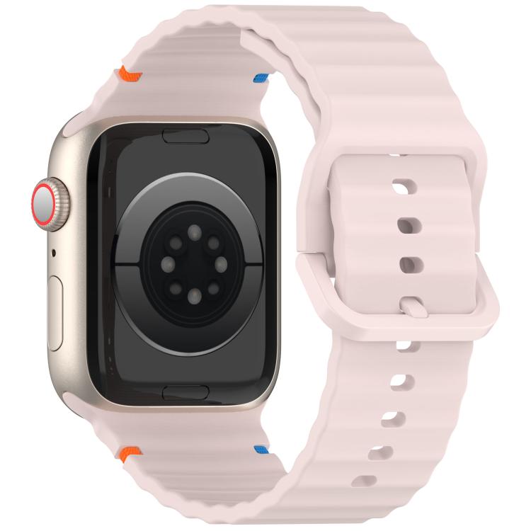 For Apple Watch 42mm / 41mm / 40mm / 38mm Kalebol Wavy Grain Stitched Silicone Watch Band