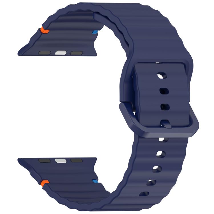 For Apple Watch 42mm / 41mm / 40mm / 38mm Kalebol Wavy Grain Stitched Silicone Watch Band