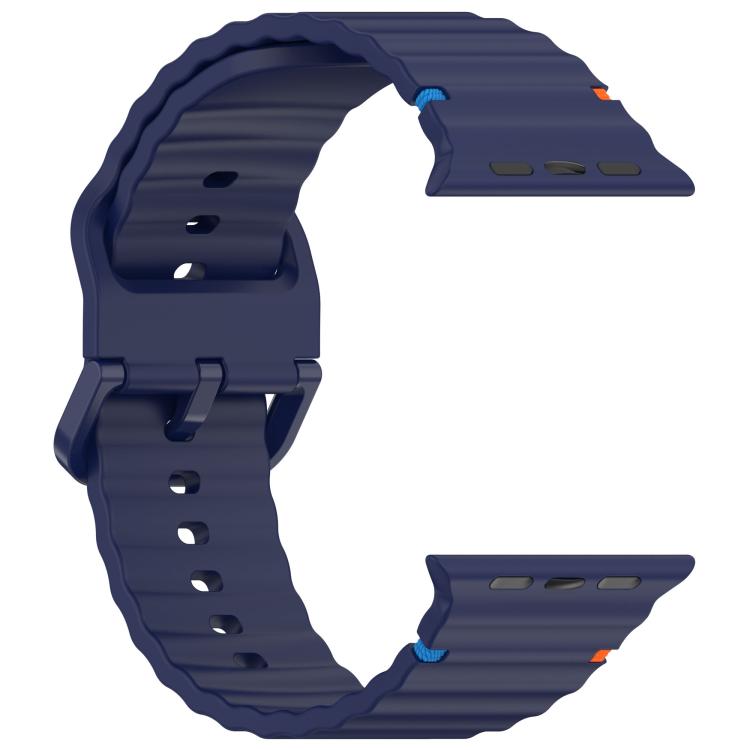 For Apple Watch 42mm / 41mm / 40mm / 38mm Kalebol Wavy Grain Stitched Silicone Watch Band