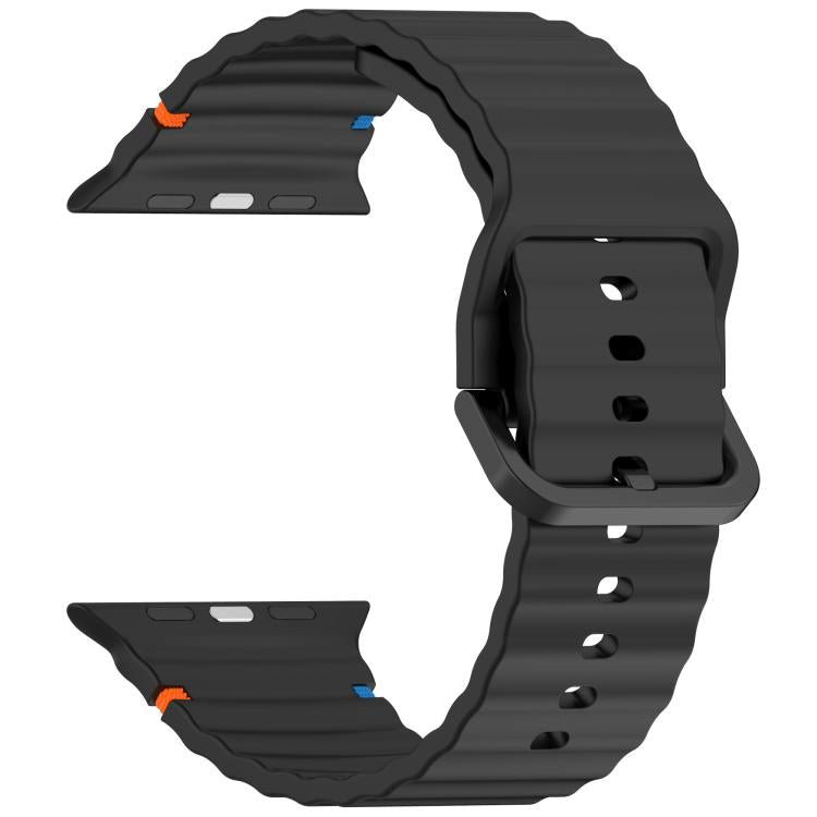 For Apple Watch 42mm / 41mm / 40mm / 38mm Kalebol Wavy Grain Stitched Silicone Watch Band