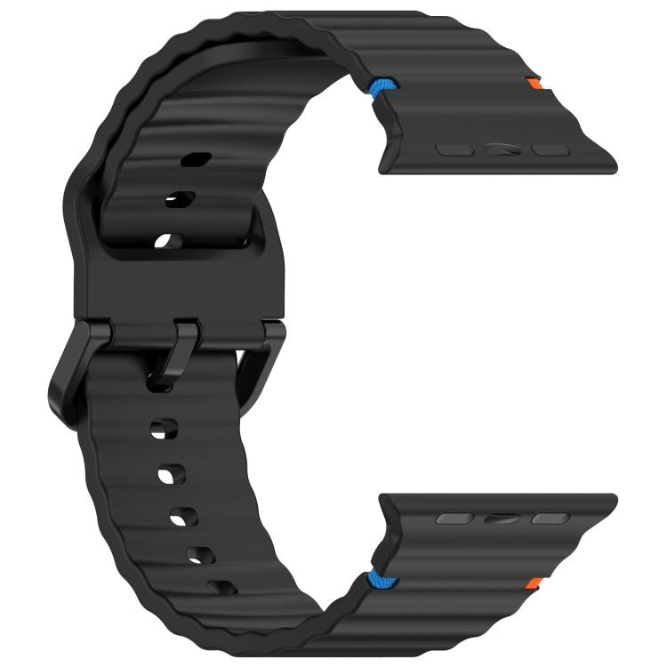 For Apple Watch 42mm / 41mm / 40mm / 38mm Kalebol Wavy Grain Stitched Silicone Watch Band