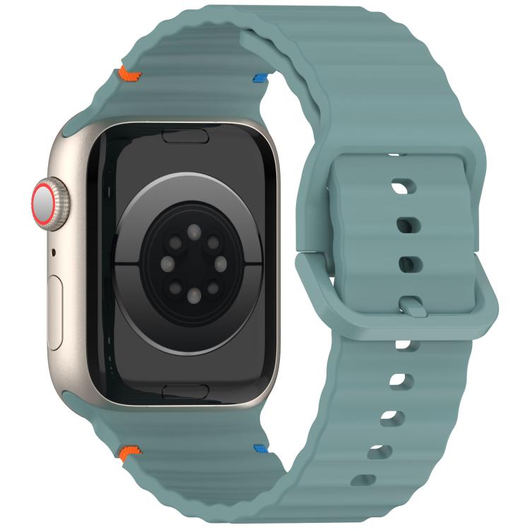 For Apple Watch 42mm / 41mm / 40mm / 38mm Kalebol Wavy Grain Stitched Silicone Watch Band