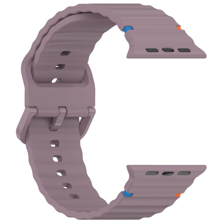 For Apple Watch 42mm / 41mm / 40mm / 38mm Kalebol Wavy Grain Stitched Silicone Watch Band