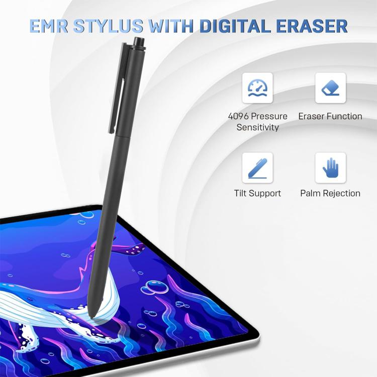 Universal Capacitive Stylus with Pen Clip For Electromagnetic Screen Phone / Tablet - Black