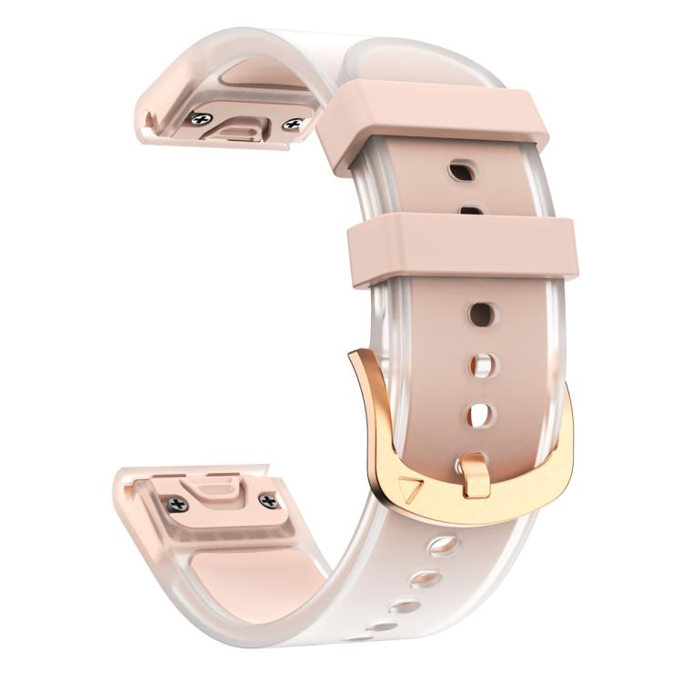 For Garmin Fenix 7S 20mm Kalebol Glacier Transparent Silicone Quick Release Watch Band