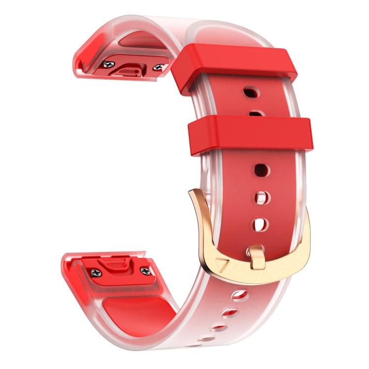 For Garmin Fenix 7S 20mm Kalebol Glacier Transparent Silicone Quick Release Watch Band