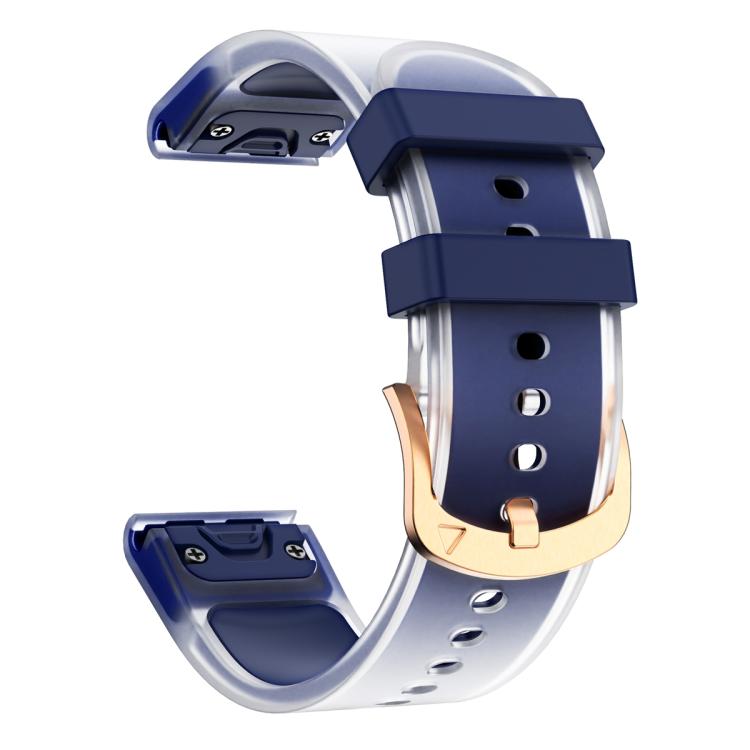 For Garmin Fenix 7S 20mm Kalebol Glacier Transparent Silicone Quick Release Watch Band
