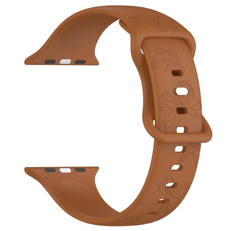 For Apple Watch 46mm / 49mm / 45mm / 44mm Kalebol 8-shaped Buckle Butterfly Embossed Silicone Watch Band