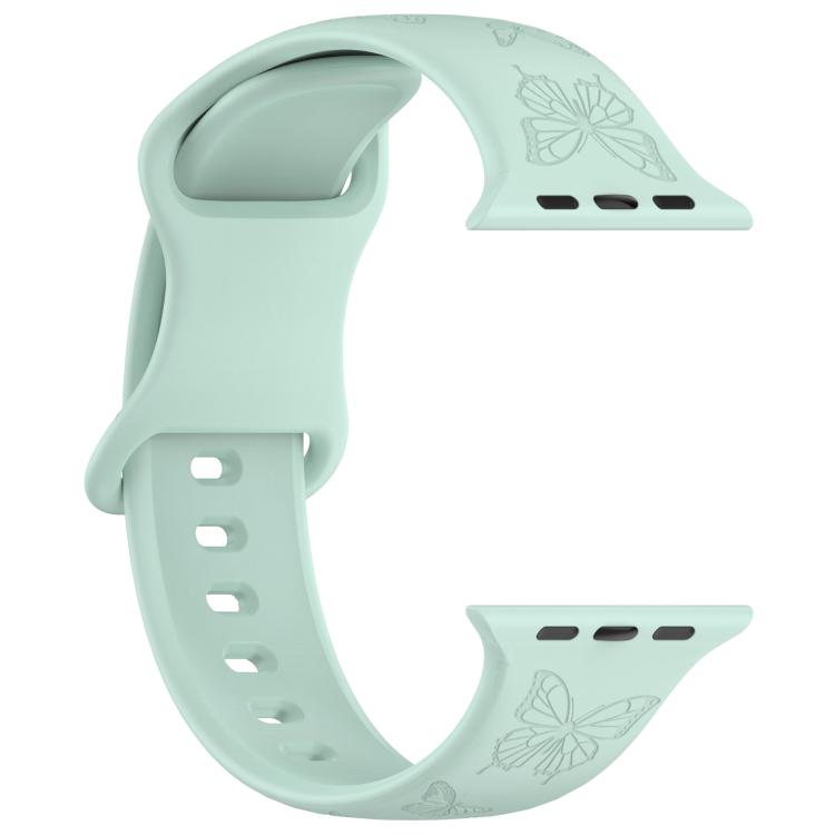 For Apple Watch 42mm / 41mm / 40mm / 38mm Kalebol 8-shaped Buckle Butterfly Embossed Silicone Watch Band