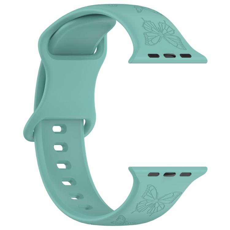 For Apple Watch 42mm / 41mm / 40mm / 38mm Kalebol 8-shaped Buckle Butterfly Embossed Silicone Watch Band