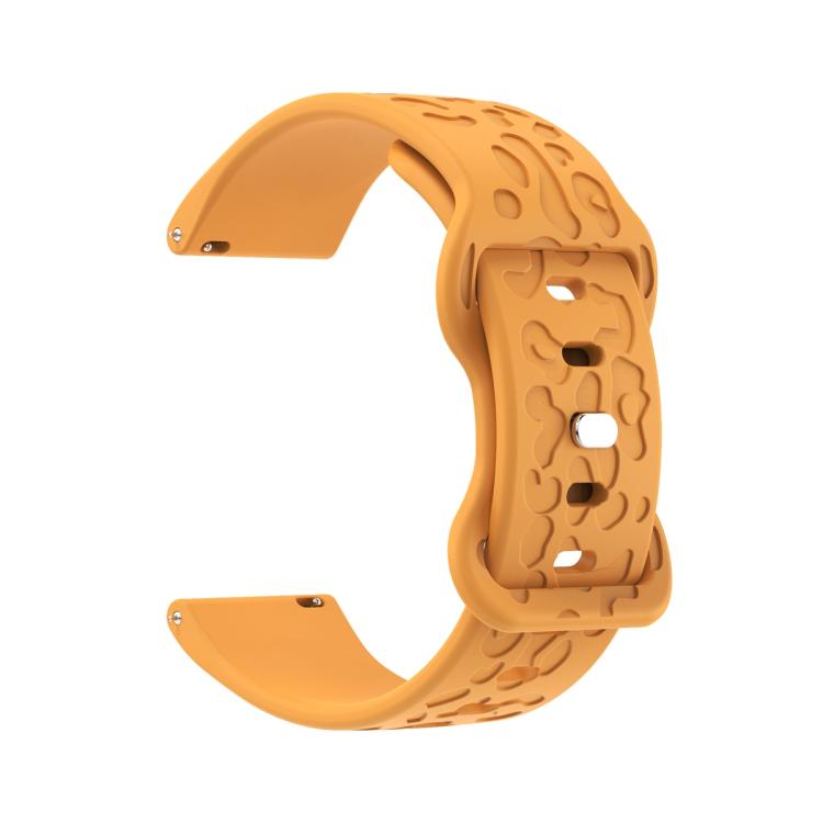 22mm Kalebol Leopard Print Butterfly Buckle Silicone Watch Band