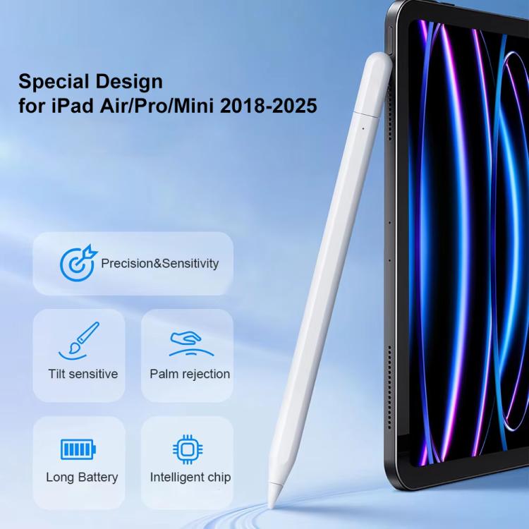 For iPad Series Type-C Magnetic Draw Out Stylus - White