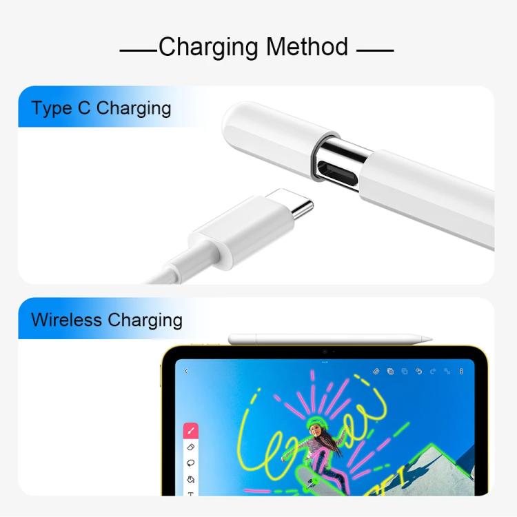 For iPad Series Type-C Magnetic Draw Out Stylus - White